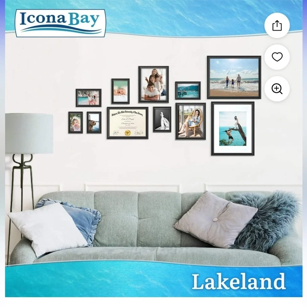 Icona Bay Black 5x7 Picture Frames Set 015